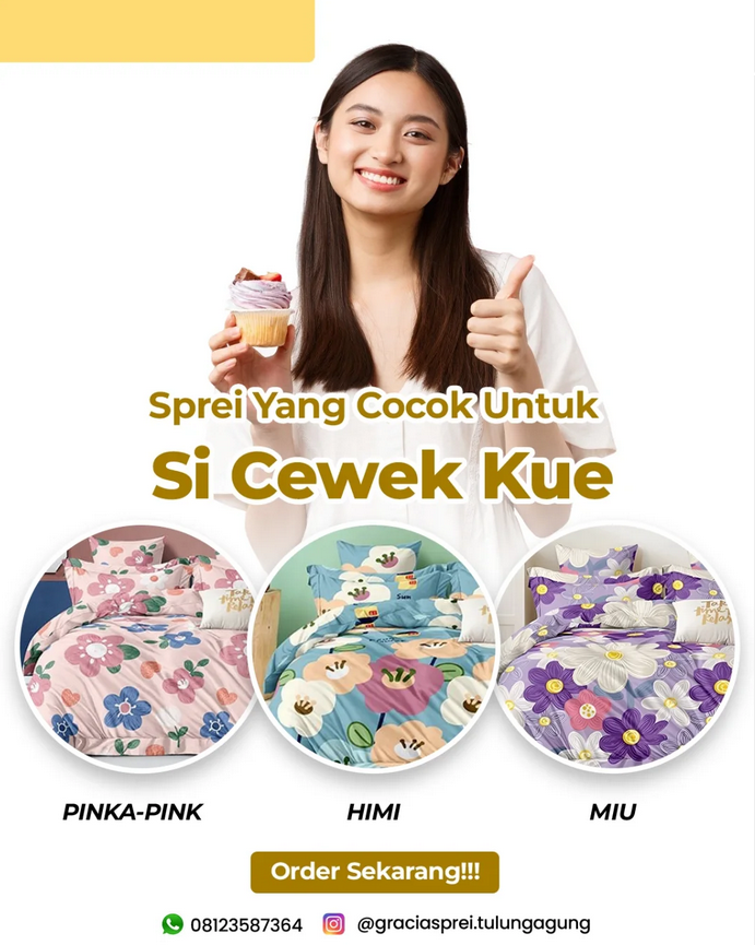 <p>Sprei dari Gracia Sprei Tulungagung ini cocok b